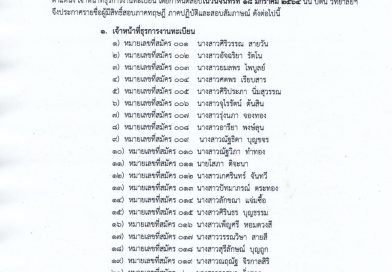 รายชื่อผู้มีสิทธิ์สอบภาคทฤษฎี ภาคปฏิบัติและสอบสัมภาษณ์ ตำแหน่ง เจ้าหน้าที่ธุรการงานทะเบียน